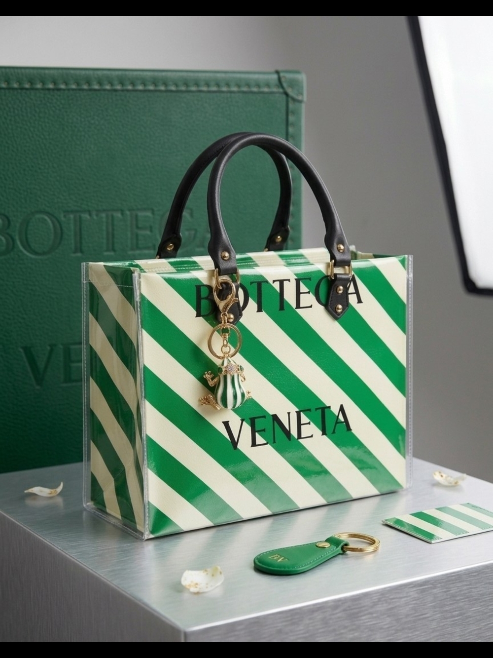 Bottega Veneta Paper Shopping Bag with PVC Cover - Picture 1 of 4